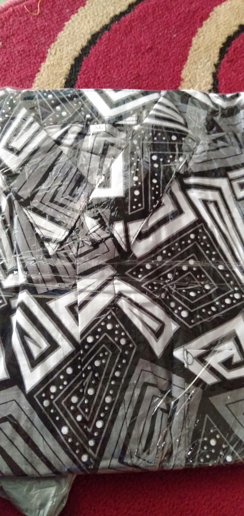 Pabrik Batik Jumbo Hrb026 Kenongo Kemeja Batik Pria Pendek Pekalongan Padi M L Xl Sogan Tulis Halus.