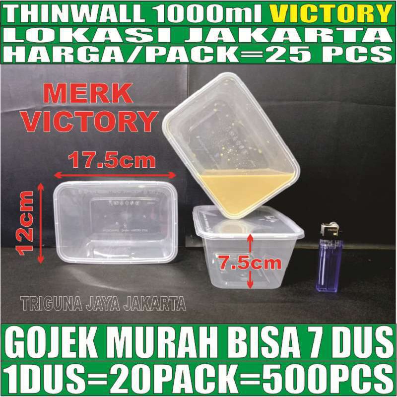 Jual Kotak Makan 1000ml 25pcs Box Nasi Mangkok Plastik Thinwall Thin Wall Thinwal 1000 Ml Murah 1653