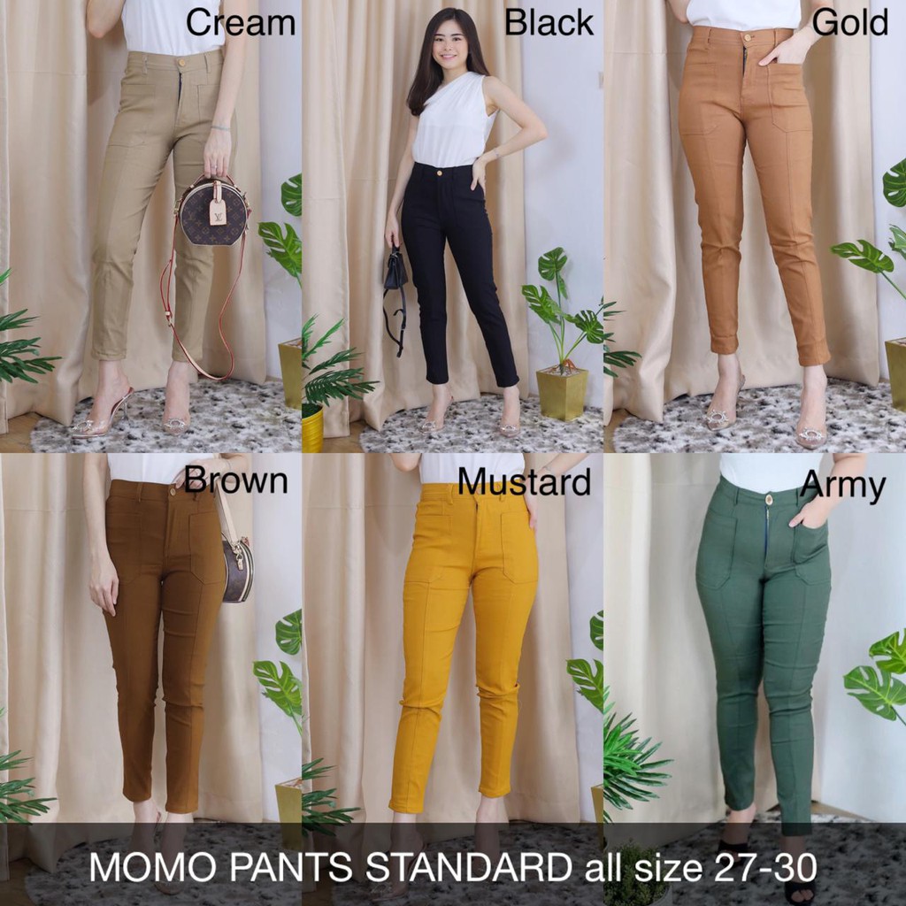 CELANA JEANS WANITA MOMO STANDAR PANTS 6 warna