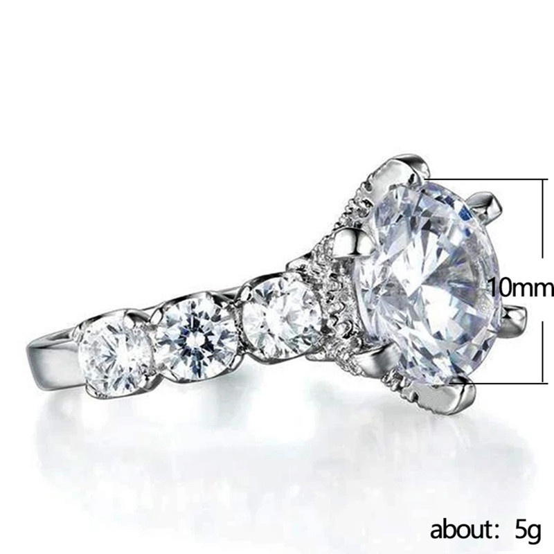 Cincin Wanita Hias Cubic Zirconia Untuk Pernikahan