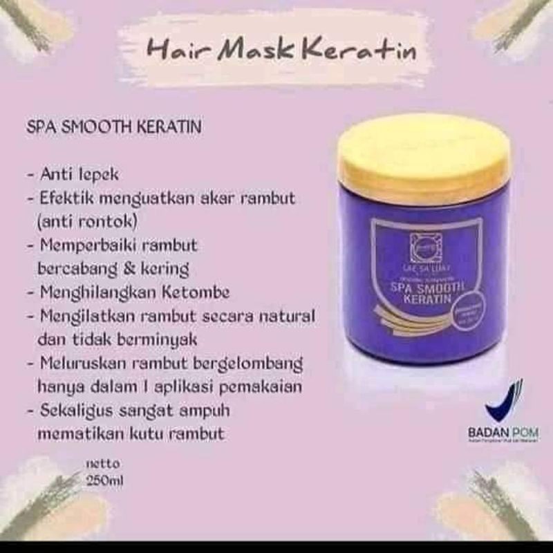 LAE SA LUAY Hair Spa Smooth Keratin Masker Rambut  Creambath BPOM - 250 ml