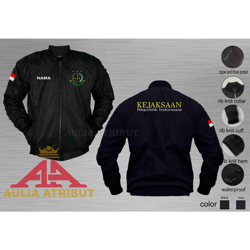 jaket pria / jaket motor anti angin dan anti air / jaket bomber kejaksaan bordir