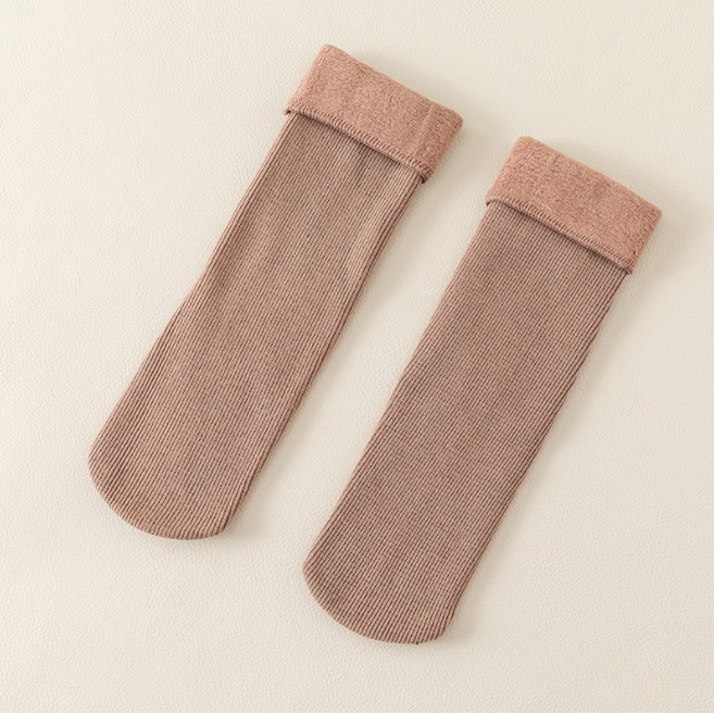 IMPORT WOMAN WINTER THERMAL VELVET THICK KNIT SOCKS KAOS KAKI RAJUT MUSIM DINGIN WANITA SUHU MINUS