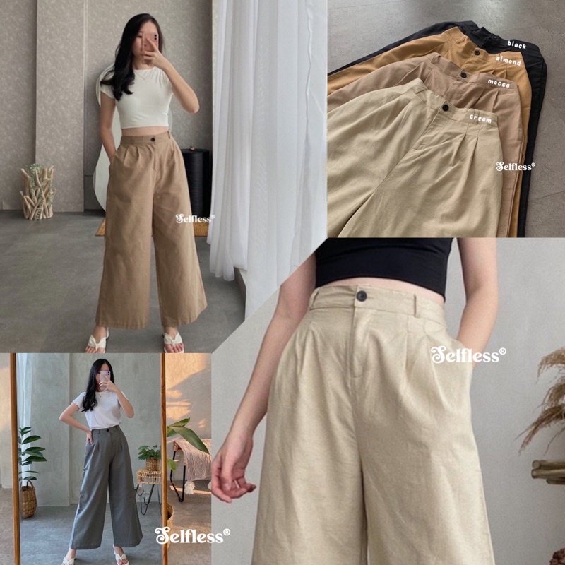 Kulot Linen Highwaist 772 - Cullote Pants | Celana Kulot Wanita