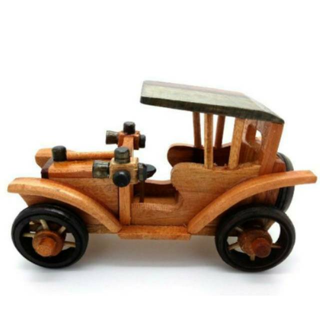 (BISA COD) MINIATUR KAYU MOBIL TUA ANTIK UKURAN S MINI 13 x 7 x 8 cm - DEKORASI RUMAH MAINAN ANAK