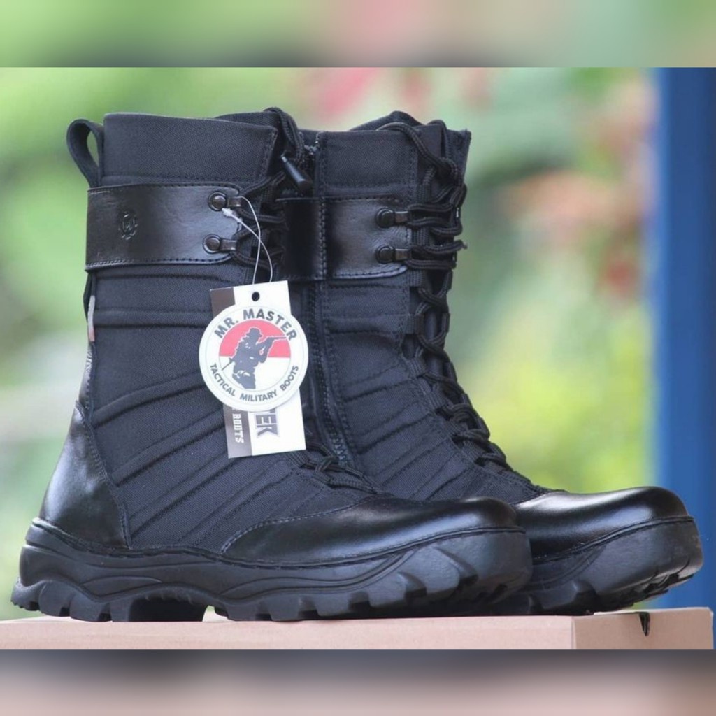 SEPATU PDL NINJA KULIT SAPI ASLI MERK MR MASTER SEPATU PDL DINAS LAPANGAN TNI POLRI SECURITY SATPAM