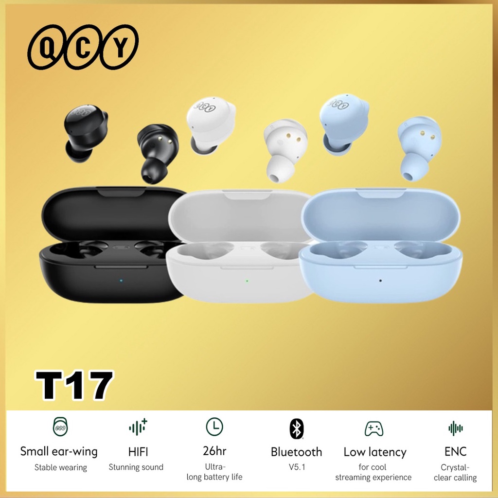 QCY T17 True Wireless Earbuds Earphone TWS ENC T 17