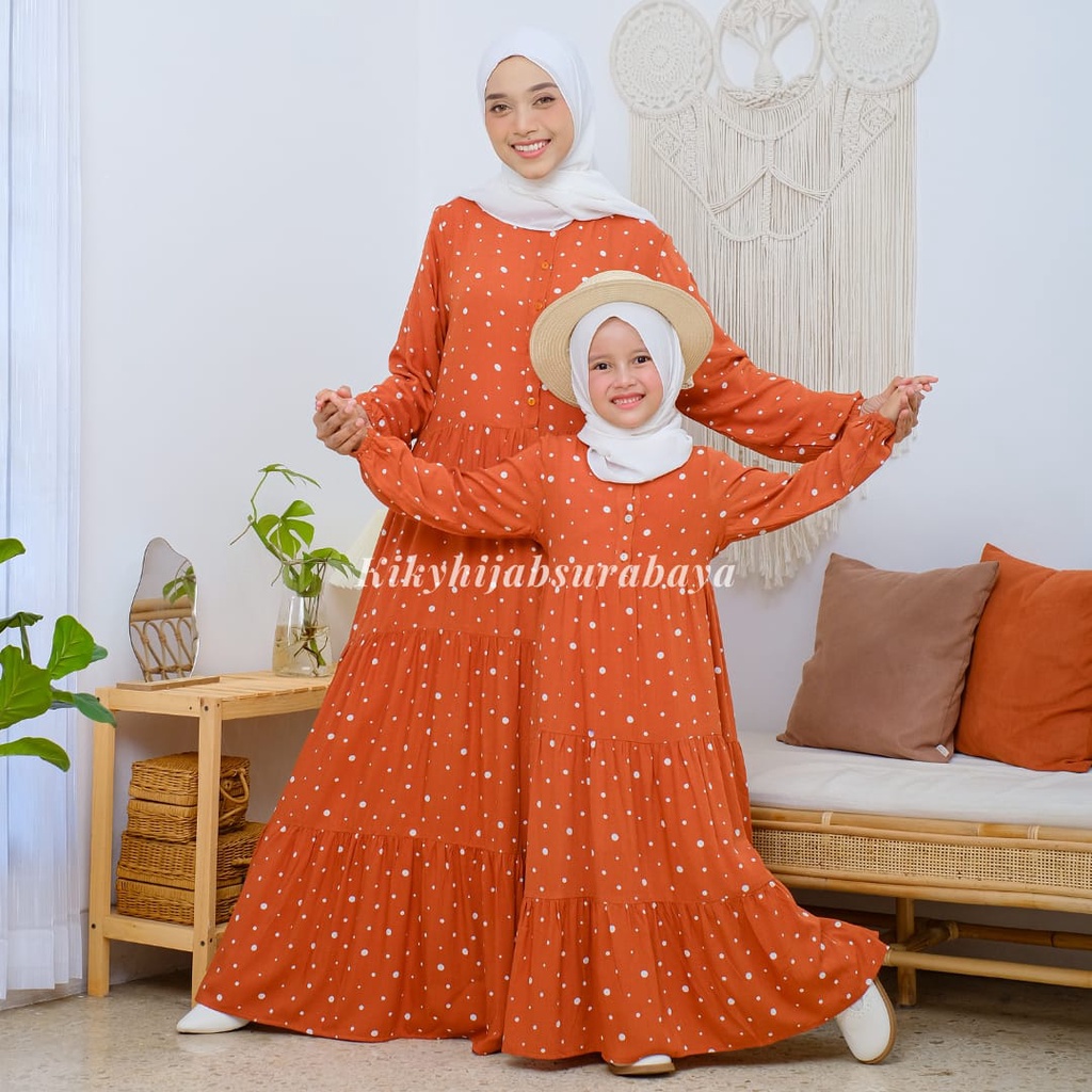 Gamis Couple Ibu Anak Perempuan Homey Dress KINARA Couple Anak dan Ibu Katun Rayon Premium