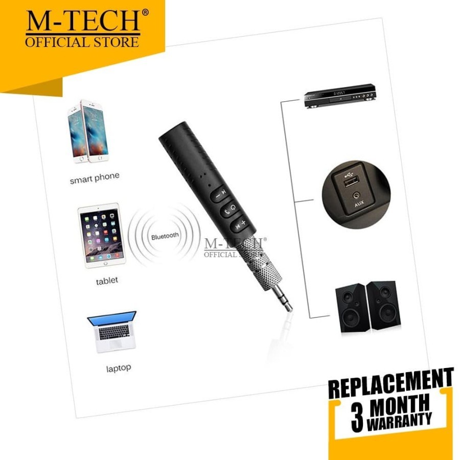 M-tech Bluetooth Audio Receiver Jack Audio 3.5 with Handsfree Speaker