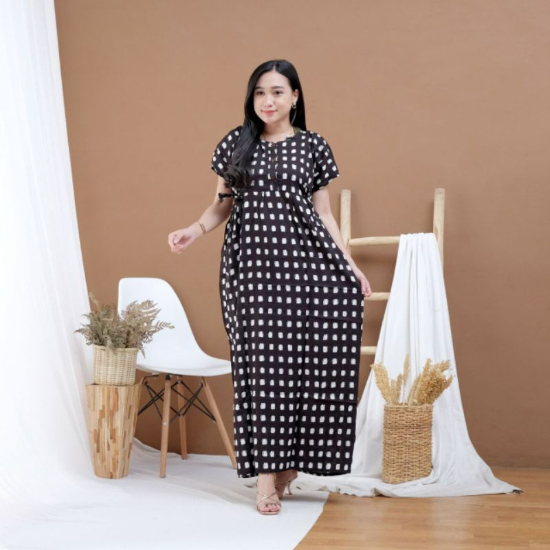 DRESS RAYON PREMIUM/BUSUI KANCING/SEMATA KAKI