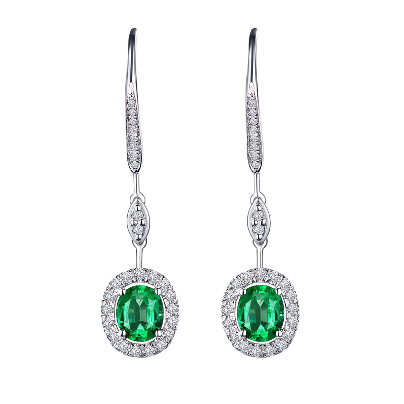 Gaya Baru Hias Emerald Anting-Anting Mewah Anting-Anting