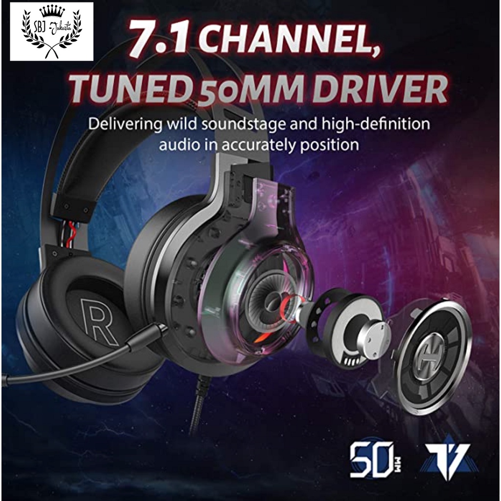 HEADPHONE GAMING MULTIFUNGSI HECATE G4 TE HEADSET Headphone 7.1 SURROUND 50mm NdFeB driver TUNED for E-SPORT