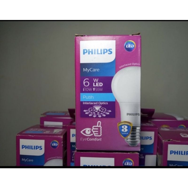 Philips MyCare LedBulb 6w E 27 6500k 230V Cahaya Putih