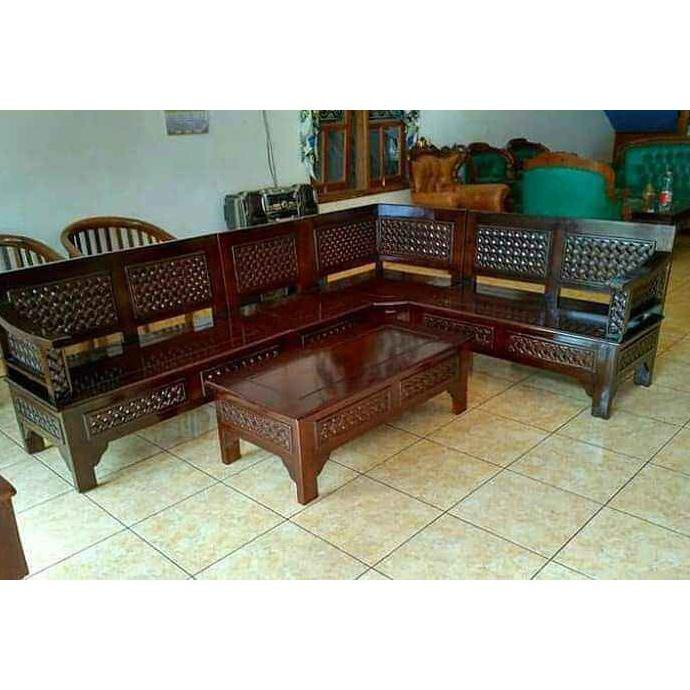 Kursi Tapmu Pojok Kayu Jati Gedex/Kursi Sudut Minimalis