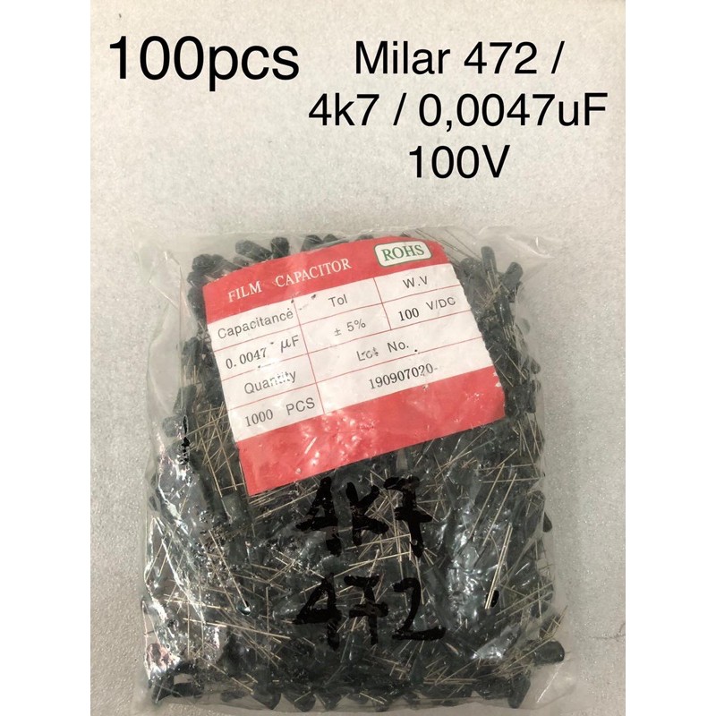 100Pcs Kapasitor Milar 472 milar 4k7 milar 0,0047uF