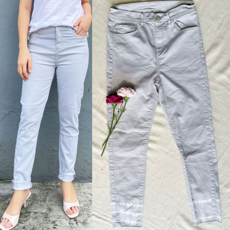 Loft light grey high waist skinny jeans