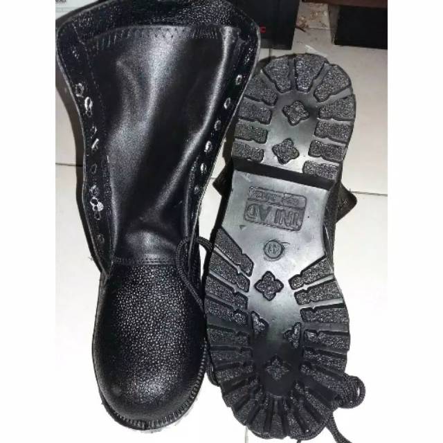 SEPATU PDL KULIT JERUK JATAH TNI KULIT ASLI