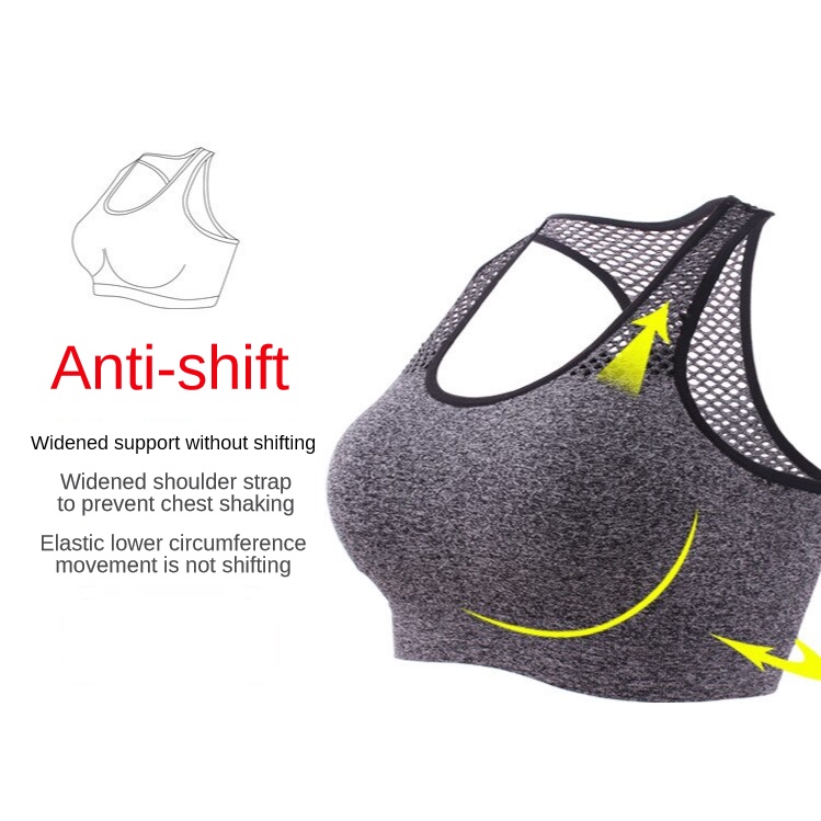 Sport Bra Shockproof Padded Bernapas Athletic Gym Yoga Bra 404