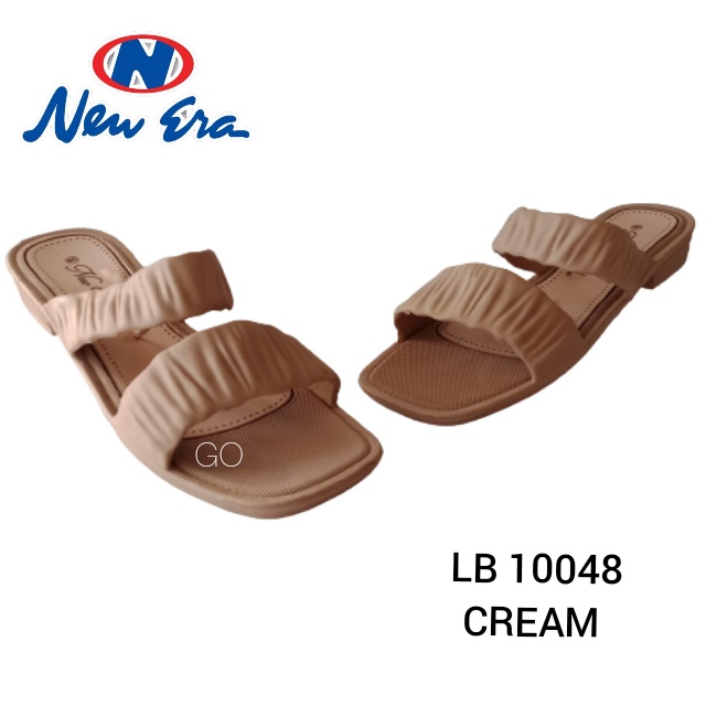 gof NEW ERA LB 10048 Sandal Wanita Kerut Dua Sandal Slop Wanita Karet Sandal Wanita Casual Ban Dua Kekinian