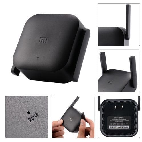 Wireless Extender Pro Repeater Amplifier 300Mbps 2 Antenna - Black