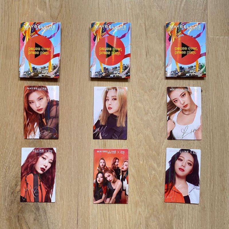 ITZY x Maybelline 2 Photocard PC Official Press Play Edition Ryujin Yuna Yeji Lia Chaeryeong
