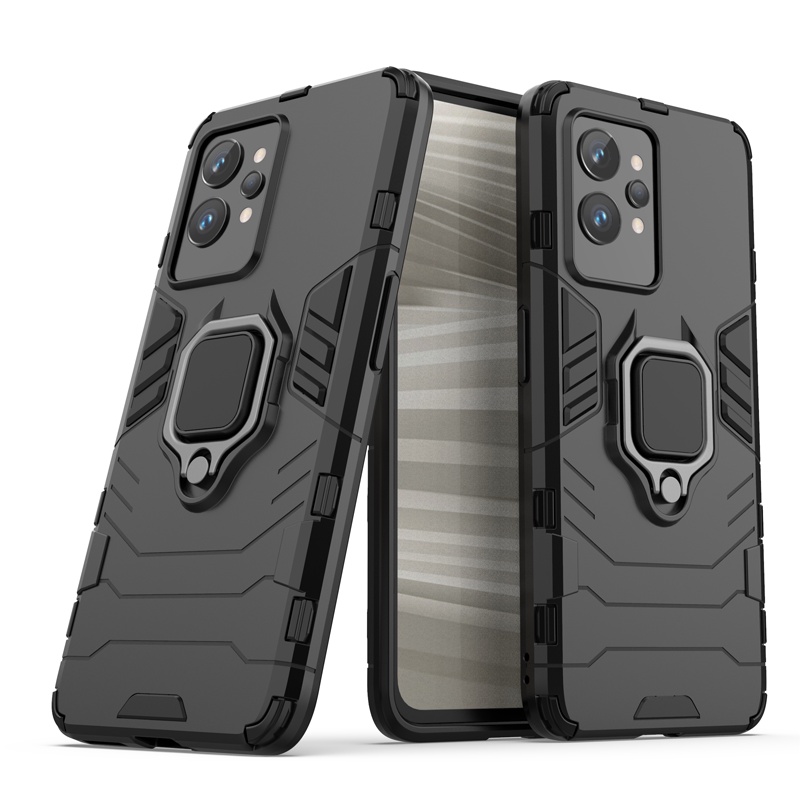 Casing Armor Shockproof + Stand Holder Magnetik Untuk Realme GT Neo 2 GT2 Pro GT Master