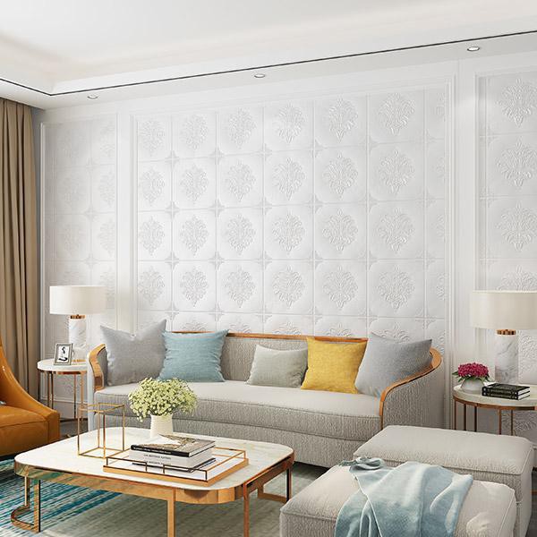 [BAYAR DITEMPAT] - TERLARIS! Wallpaper 3D Modern Wood Foam Batik BRICKFOAM BATIK PLAFON WALLPAPER MU-FOAM BATIK ZT0313