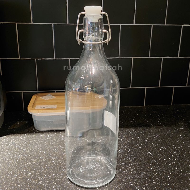 Botol Kaca Bening 1L / Botol Minum / Botol Minyak