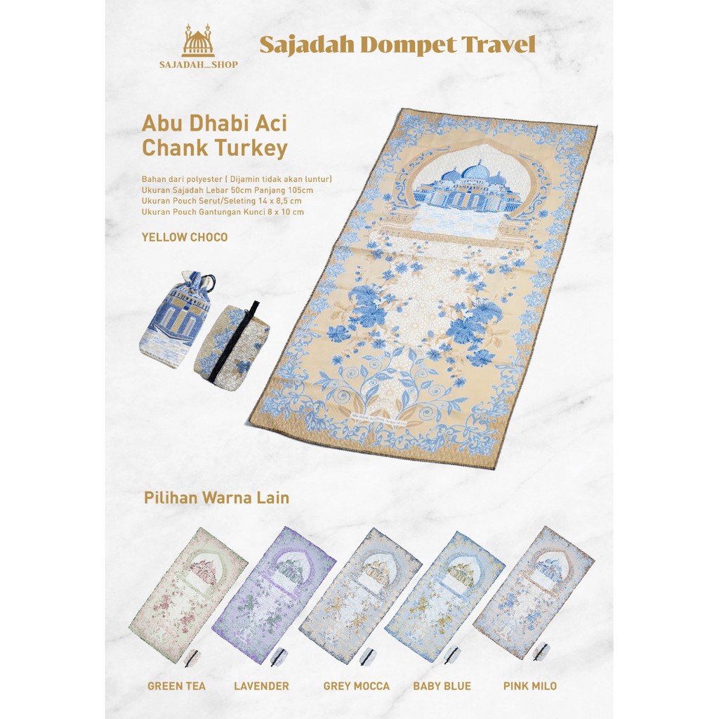 Sajadah Saten Motif AbuDabi/Harga Grosir/Bisa Bayar Ditempat/Best Seller