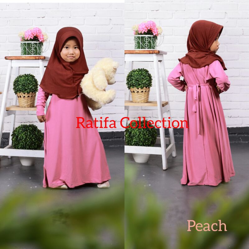 Gamis Jersey Anak Umur 9-10Thn/Baju muslim anak/pkaian muslim || By ratifa collection