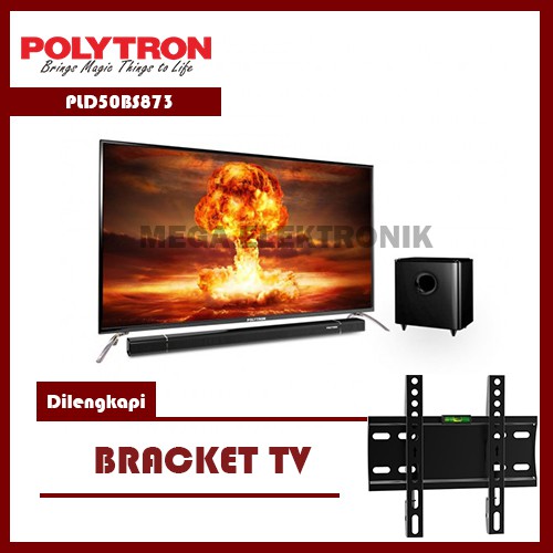 Polytron PLD50BS873 LED TV 50 Inch Digital Full HD TV Cinemax Soundbar Dilengkapi Bracket
