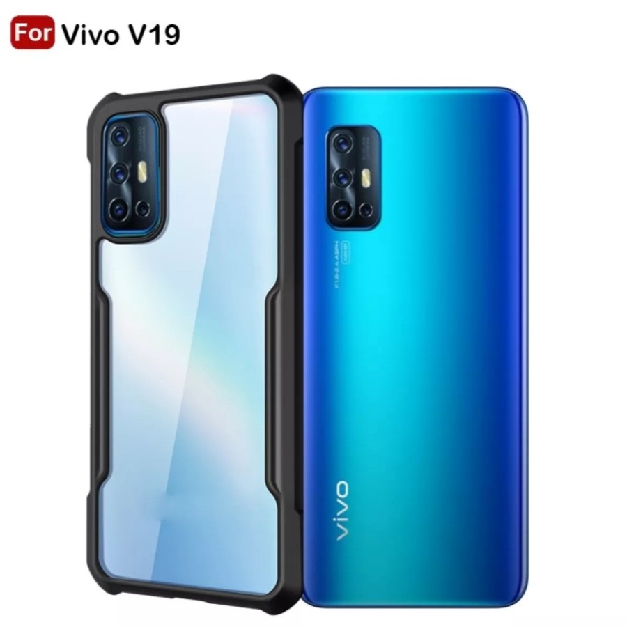 PROMO Paket 3 IN 1 Case VIVO V19 SoftCase Fusion Xundd Armor Transparant Free Anti Gores Layar &amp; Skin Carbon Anti Gores Dan Anti Jamur Handphone