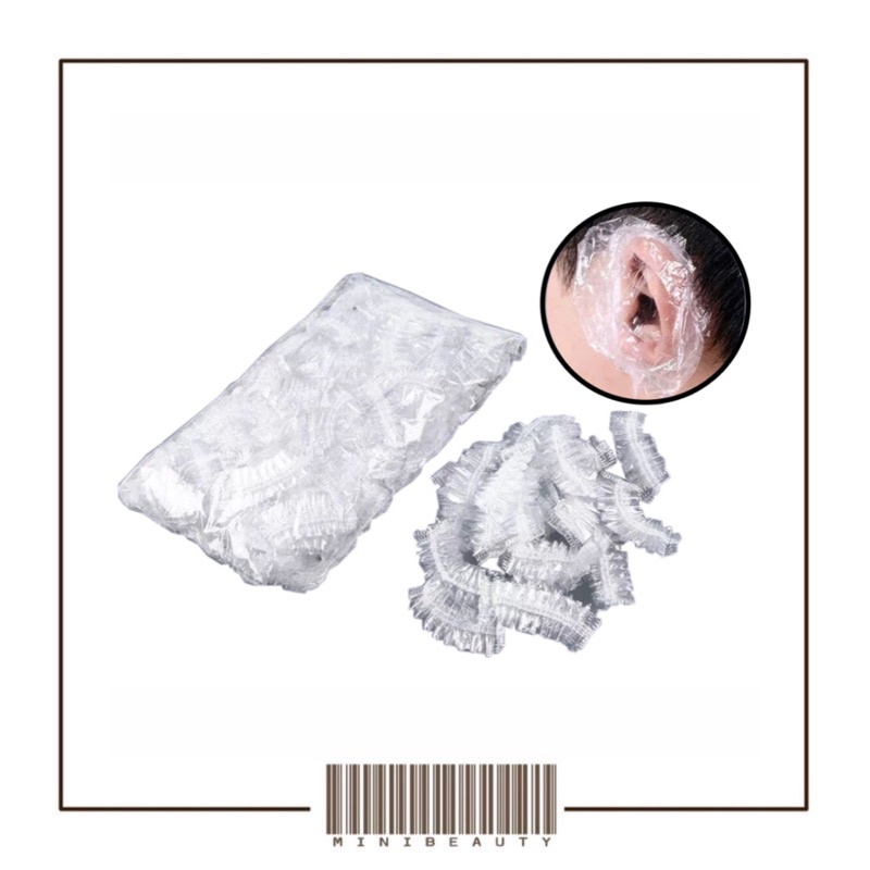 penutup telinga plastik kuping transparan sepasang pelindung cat rambut semir 1 pasang ear cover transparant