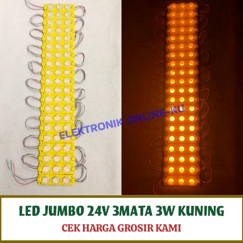 LAMPU LED JUMBO 24V 3MATA 3W KUNING