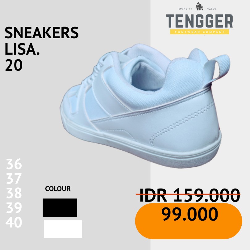 Sepatu Kets Polos Wanita Sepatu Sneakers Wanita Sepatu Olah Raga Wanita Putih Sepatu Santai Wanita - LISA 21