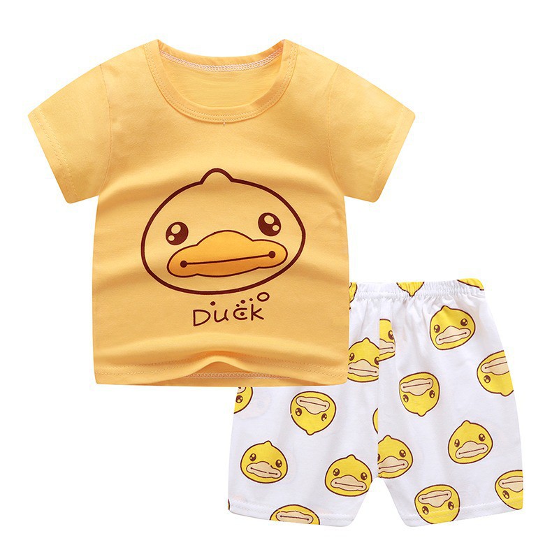 PGT - Setelan Anak 0- 3 Tahun Model 1 - 12 Baju Setelan Anak Piyama Tidur Pendek Jumper Anak Bayi-DUCK BESAR