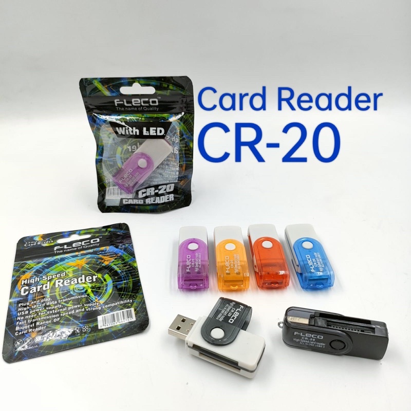 CARD READER FLECO PUTAR CR20 MULTY 4in1 HIGH QUALITY SUPPORT UP TO 512GB