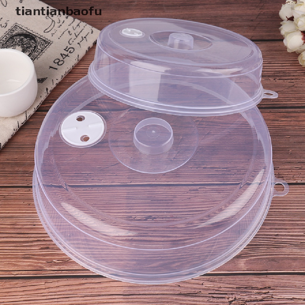 [tiantianbaofu] Plastic Microwave Food Cover Clear Lid Safe Vent Kitchen Tools Home Accessories Boutique