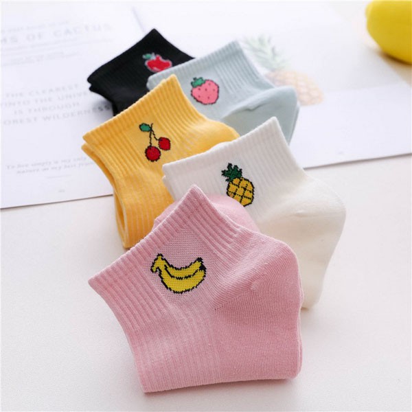 Kaos Kaki Ankle Motif Buah Import Cute / Kaos Kaki Semata Kaki Lucu Unik / TV-112