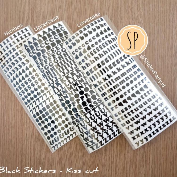 

84 Stiker A-Z Alfabet Huruf Emas Silver Putih Angka Abjad O984 84