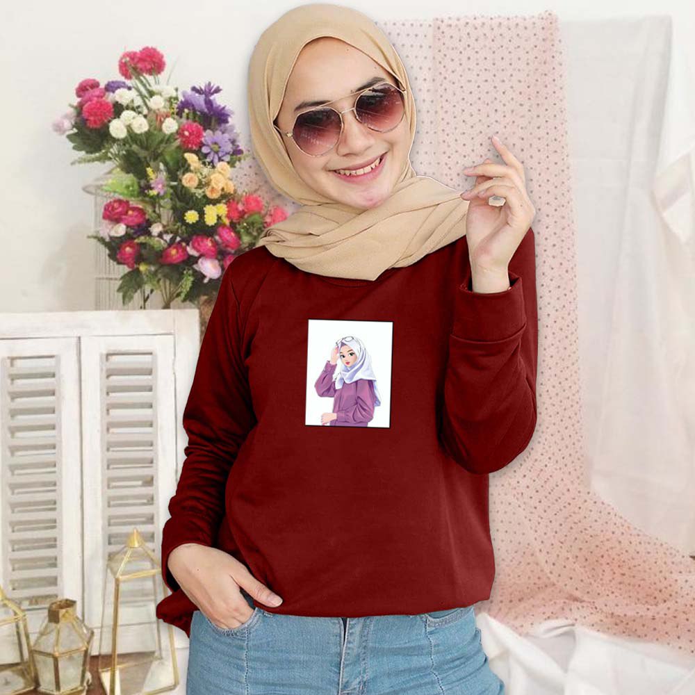 SWEATER WANITA CREWNECK, MUSLIMAH PAKAIAN WANITA.