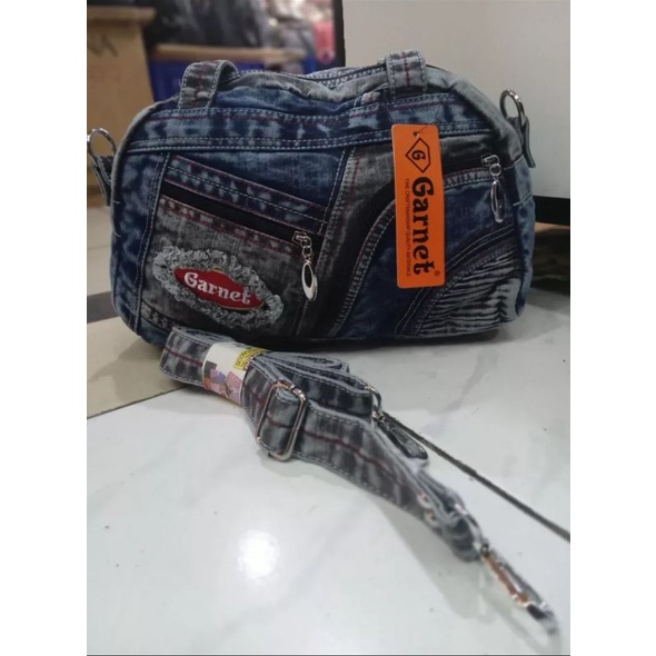 Tas slempang wanita bahan jeans denim ori Garnet