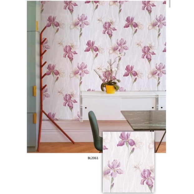 Wallpaper Dinding Bunga Ungu Orange