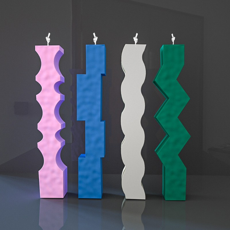 Glitter Resin Mold Irregular Strip Geometric Candle Aromatherapy Plaster Silicone Mould