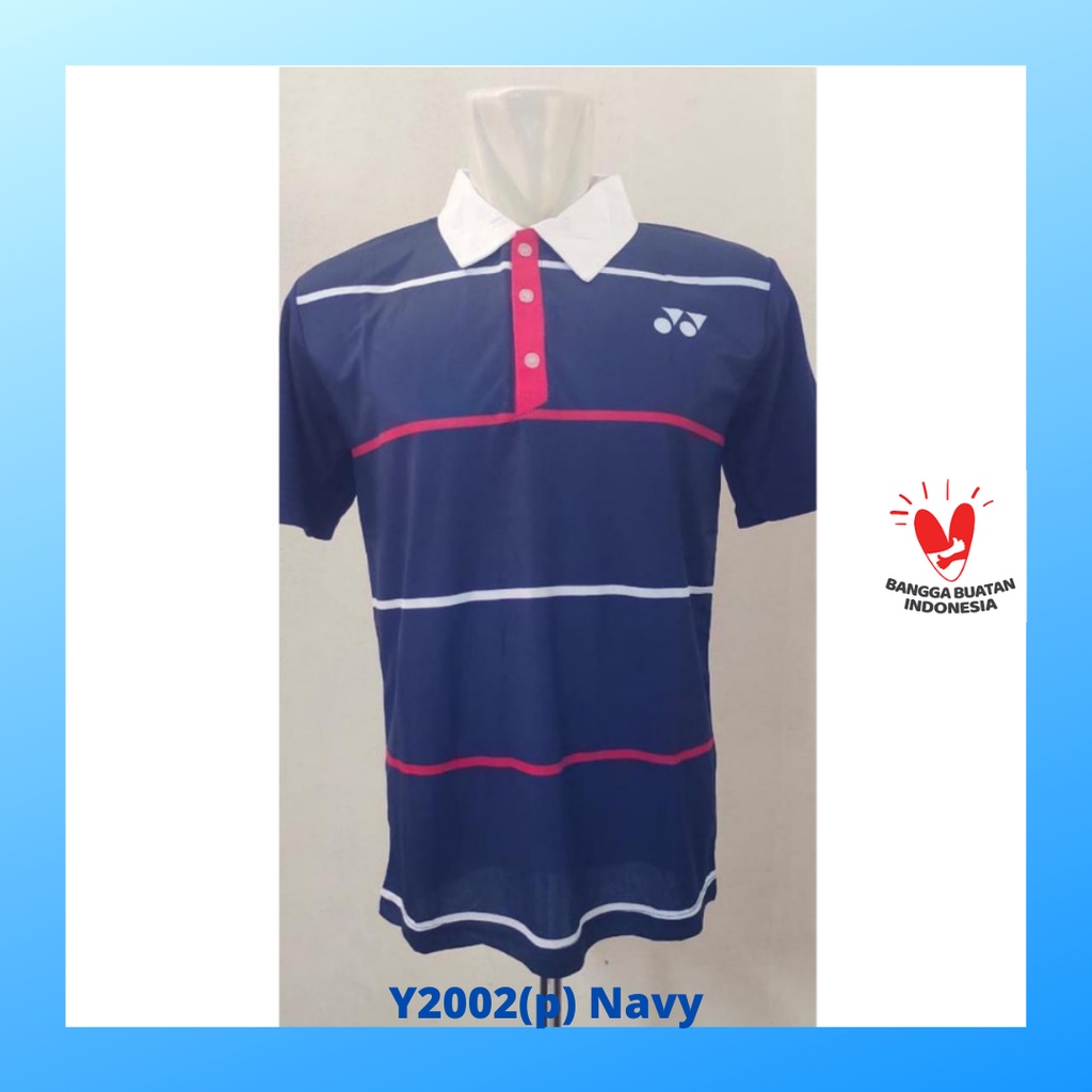 Kaos bulutangkis pria baju badminton atasan olahraga jersy wanita dewasa t-shirt outfit seragam kostum jersey casual suit pakaian jarsey oblong apparel sports jersi sudirman thomas uber cup bulu tangkis Y2002 navy polos