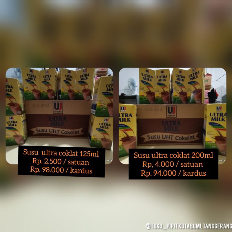 

susu ultra 150ml , 200ml 250ml