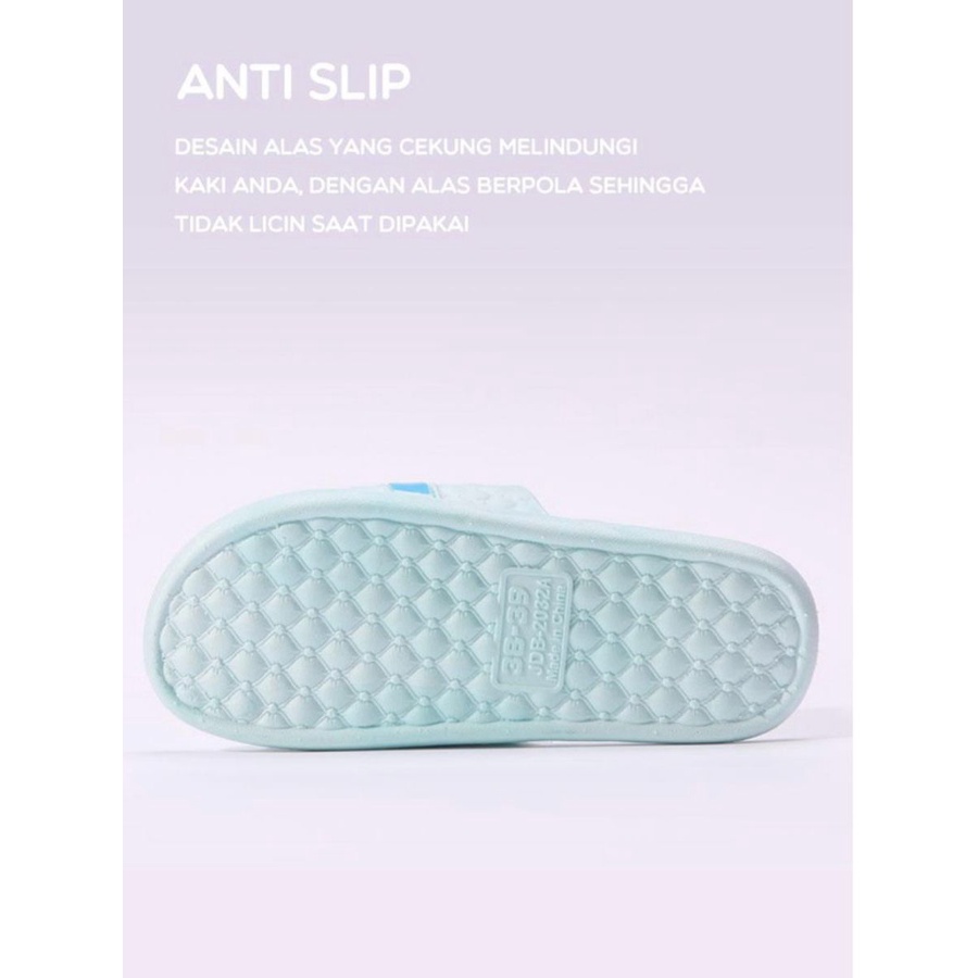 SAMONO BY WOOK/ SAMONO SENDAL LUCU WARNA PASTEL / SANDAL KARET SLIP ON ANTI SLIP FREE PLASTIC PACKAGING VD