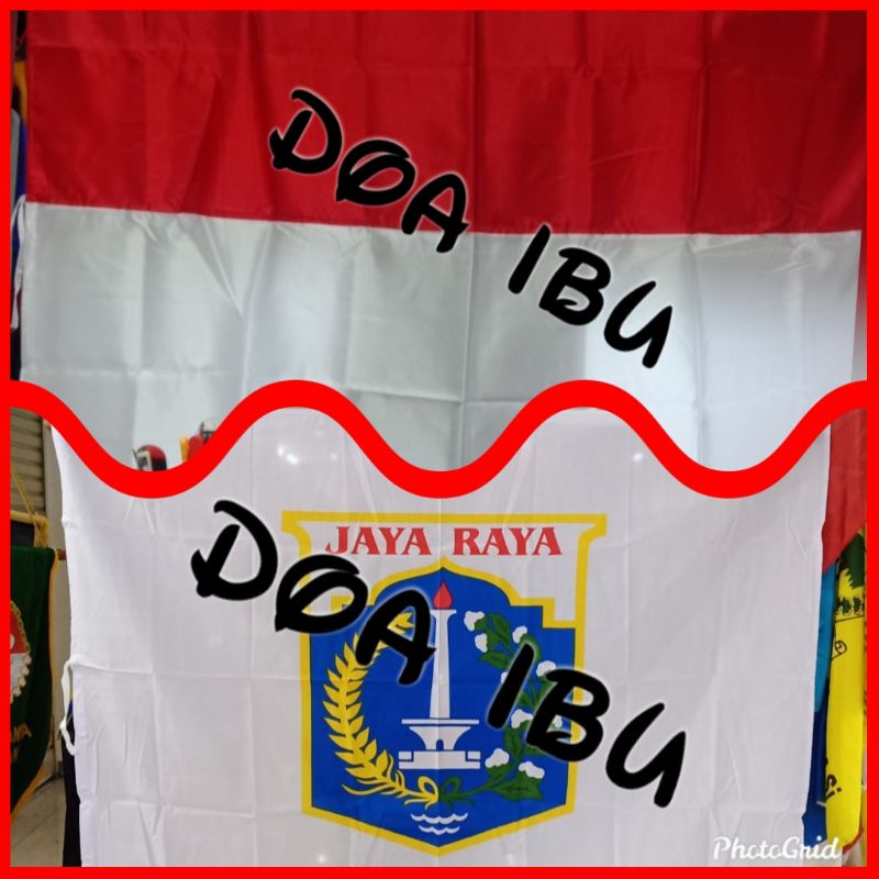 

best seller paket isi 2 bendera merah putih+bendera JAYA RAYA 90cm x 135cm ready stock