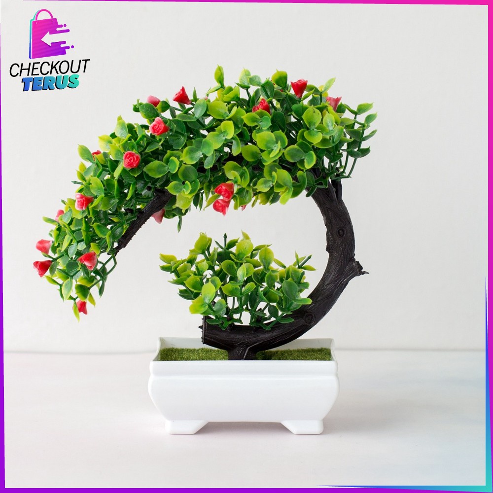 CT C35 37 Pajangan Pot Bonsai Rumah Ornamen Pot Bonsai Rumah Tanaman Hias Plastik Bungan Hias Artificial Flower