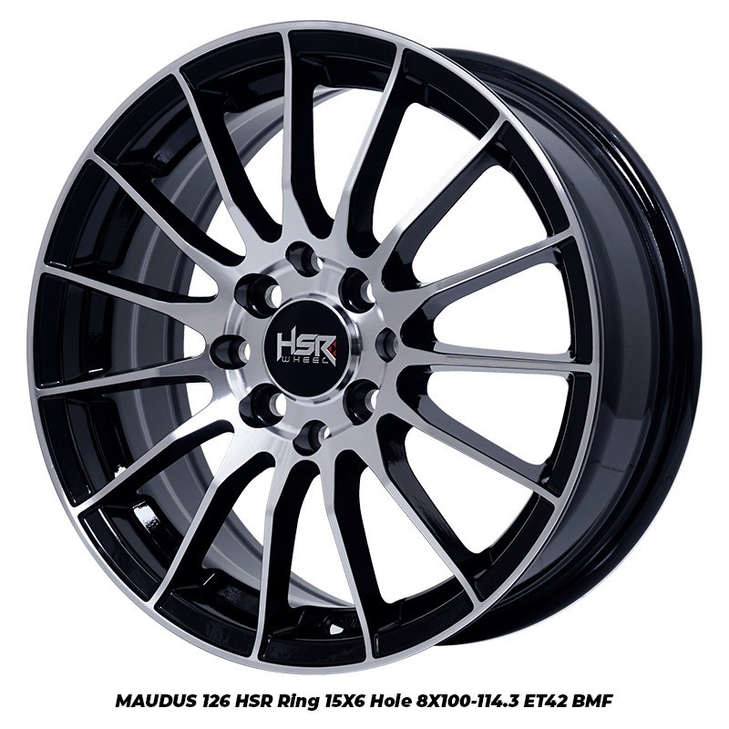 Velg R15 Mobil Brio Calya Sigra Xenia HSR MAUDUS 126 Ring 15 Hitam Polish I Toko Velg Malang